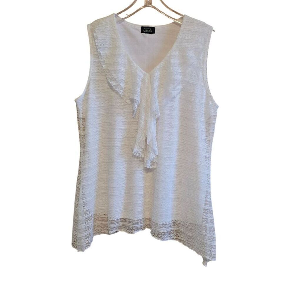 Shannon Ford New York White Lace Sleeveless Blouse Elegant Top coquette boho